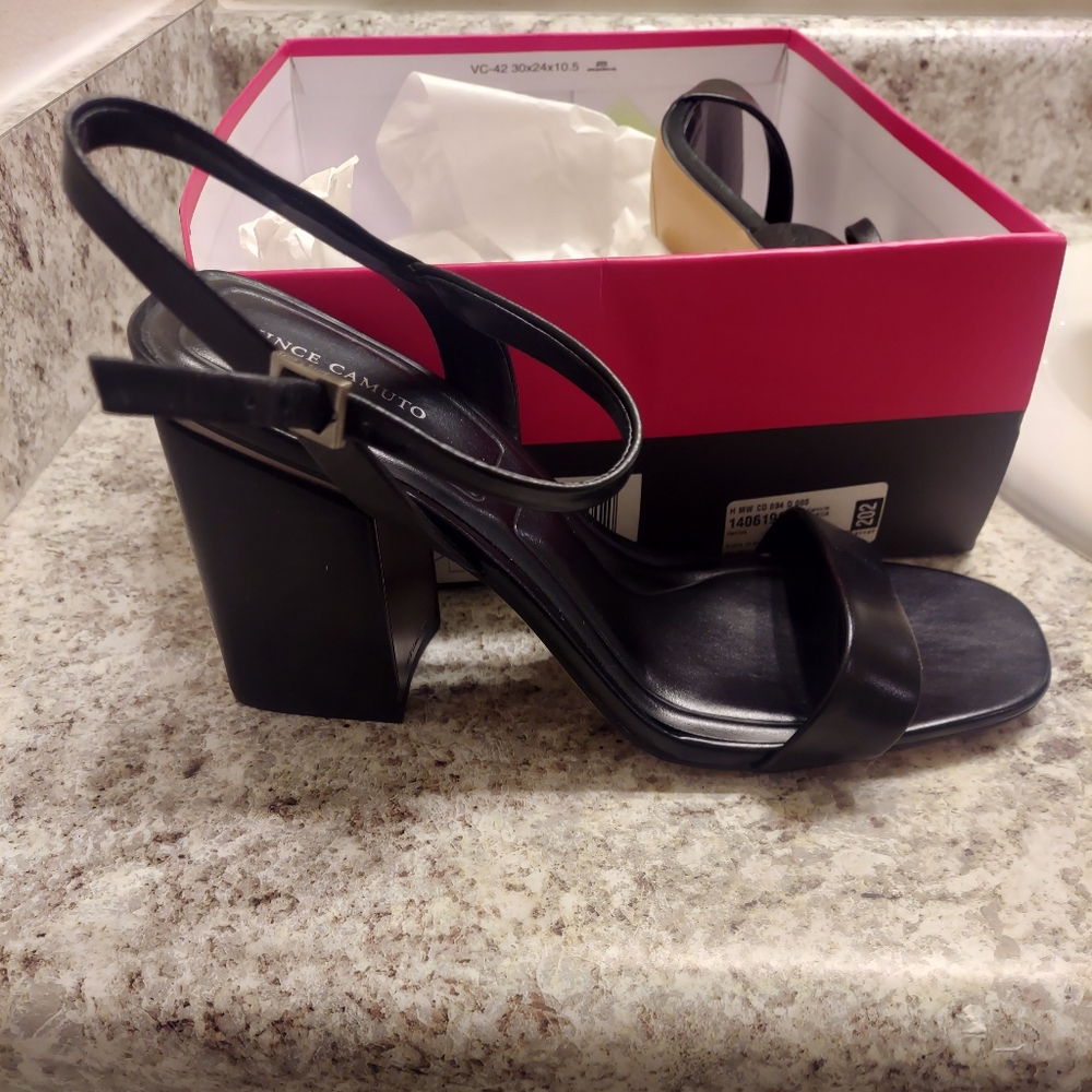 NEW Vince Camuto Womens Herrica Black Dressy Evening Lifestyle Heels NWT